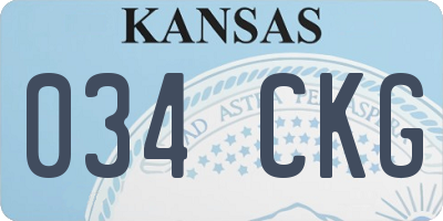 KS license plate 034CKG