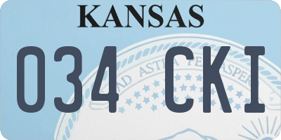 KS license plate 034CKI