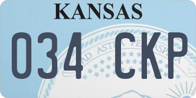 KS license plate 034CKP