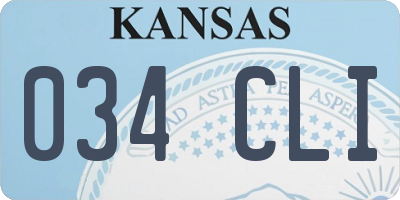 KS license plate 034CLI