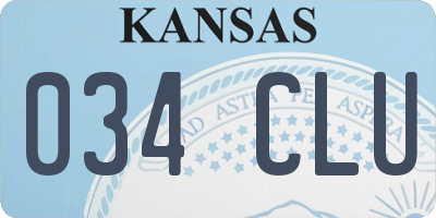 KS license plate 034CLU