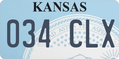 KS license plate 034CLX