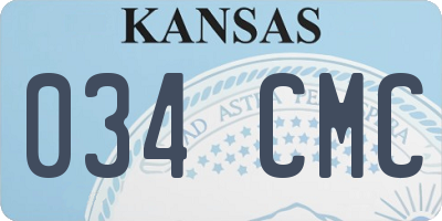 KS license plate 034CMC