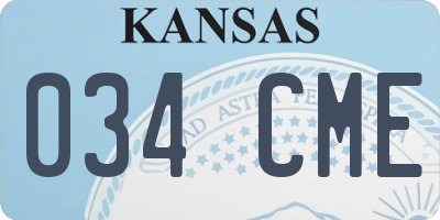 KS license plate 034CME