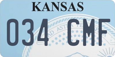 KS license plate 034CMF