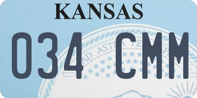 KS license plate 034CMM