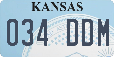 KS license plate 034DDM
