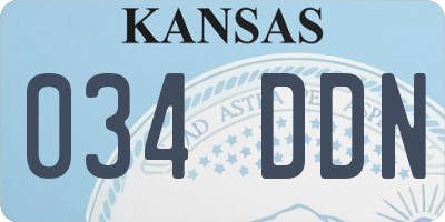 KS license plate 034DDN