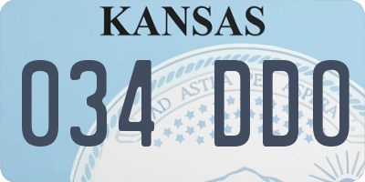 KS license plate 034DDO