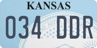 KS license plate 034DDR