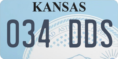 KS license plate 034DDS