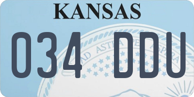 KS license plate 034DDU
