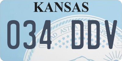 KS license plate 034DDV