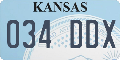 KS license plate 034DDX