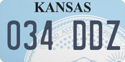 KS license plate 034DDZ