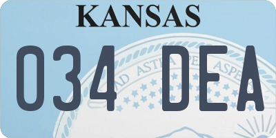 KS license plate 034DEA