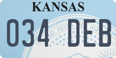 KS license plate 034DEB