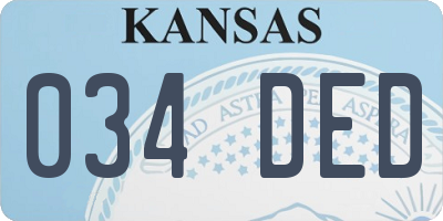 KS license plate 034DED