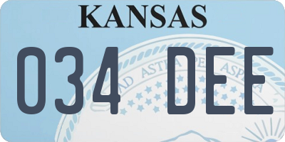 KS license plate 034DEE
