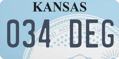 KS license plate 034DEG