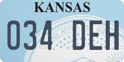 KS license plate 034DEH