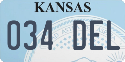 KS license plate 034DEL