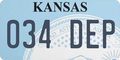 KS license plate 034DEP