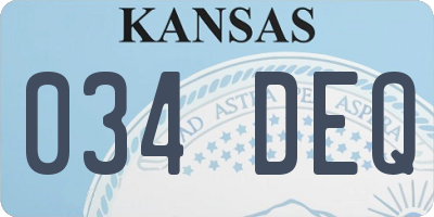KS license plate 034DEQ
