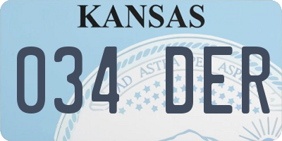 KS license plate 034DER