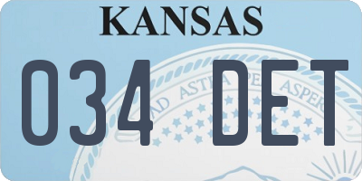 KS license plate 034DET
