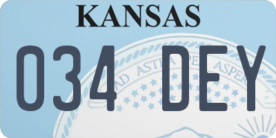 KS license plate 034DEY