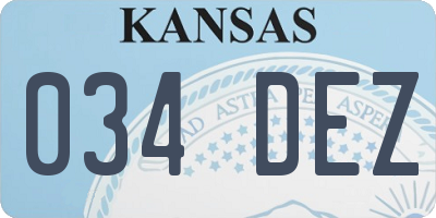 KS license plate 034DEZ
