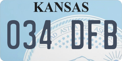 KS license plate 034DFB