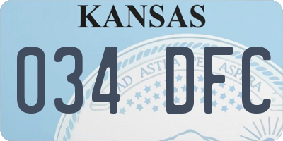 KS license plate 034DFC