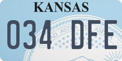 KS license plate 034DFE