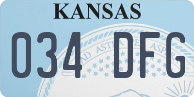 KS license plate 034DFG