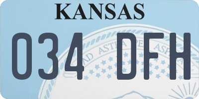 KS license plate 034DFH