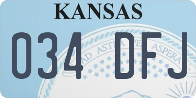 KS license plate 034DFJ