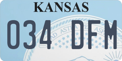 KS license plate 034DFM