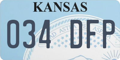 KS license plate 034DFP