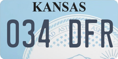 KS license plate 034DFR