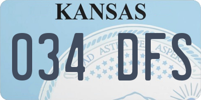 KS license plate 034DFS