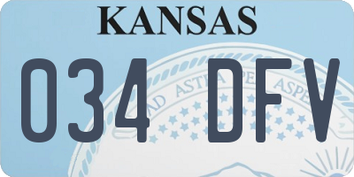 KS license plate 034DFV