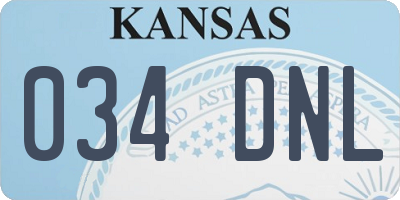 KS license plate 034DNL