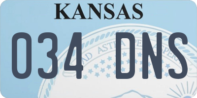 KS license plate 034DNS