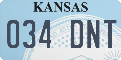 KS license plate 034DNT