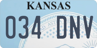 KS license plate 034DNV