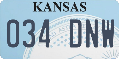 KS license plate 034DNW