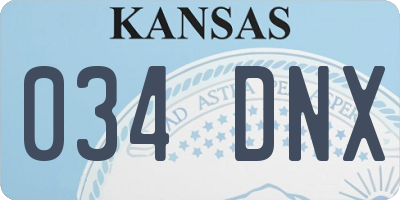 KS license plate 034DNX