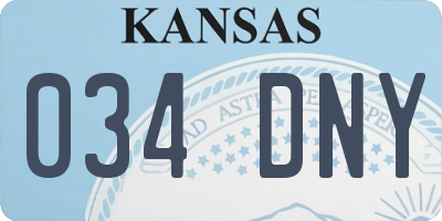 KS license plate 034DNY